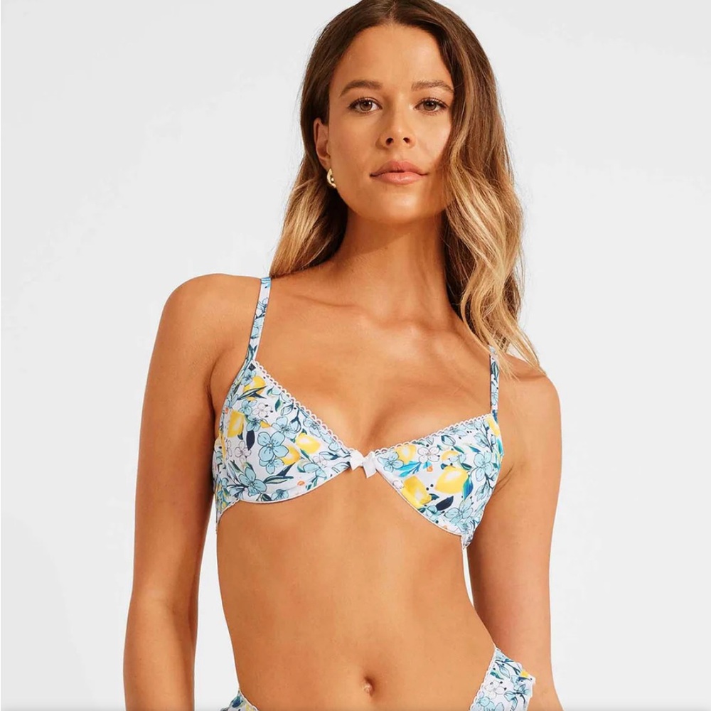 Blackbough Blue and Yellow Bikini Floral Design